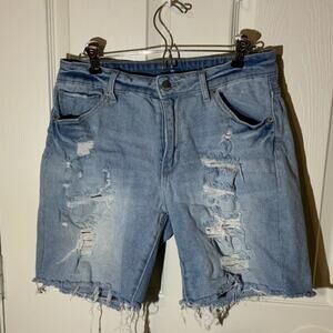 ID High Waisted Distressed Shorts
